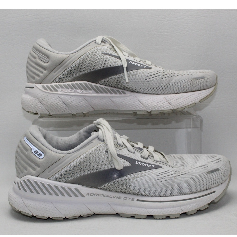 Brooks Adrenaline GTS 22 Womens 7 Wide D Grey White Running Shoes 1203531D134